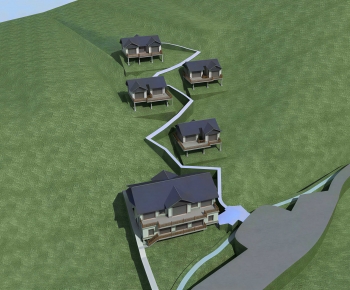 Modern Architectural Bird's-eye View Planning-ID:769552957