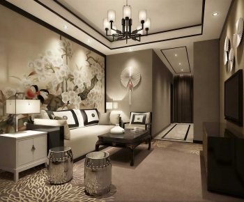 New Chinese Style A Living Room-ID:865628007