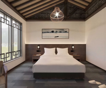 New Chinese Style Bedroom-ID:314229971