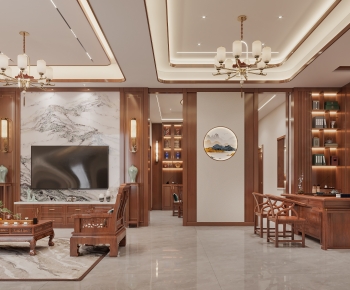 New Chinese Style A Living Room-ID:336041931