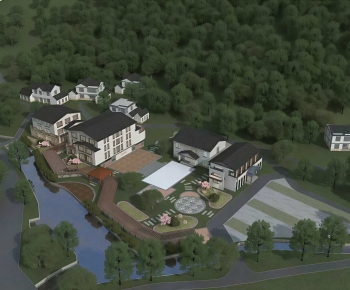 New Chinese Style Architectural Bird's-eye View Planning-ID:974577904