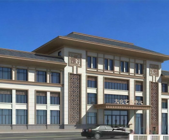 New Chinese Style Appearance Of Commercial Building-ID:347491984