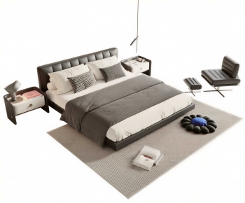 Modern Double Bed-ID:640439033