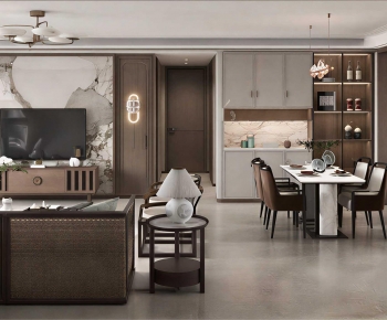 New Chinese Style Dining Room-ID:554390043