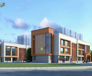 Modern School Building-ID:245372067