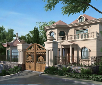 Simple European Style Detached Villa-ID:605041035