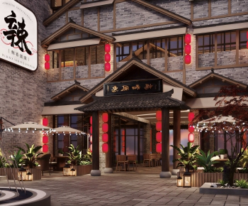 New Chinese Style Facade Element-ID:857389063