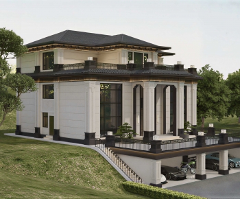 New Chinese Style Appearance Of Commercial Building-ID:145659427