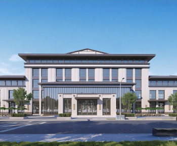 New Chinese Style Appearance Of Commercial Building-ID:749366046