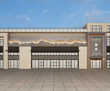 New Chinese Style Facade Element-ID:428739078