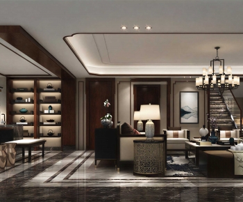 New Chinese Style A Living Room-ID:570736896