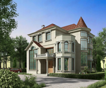 Simple European Style Detached Villa-ID:132077937