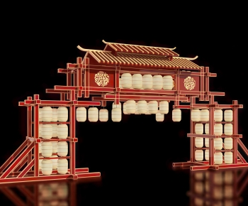 New Chinese Style Decorated Archway-ID:448957925