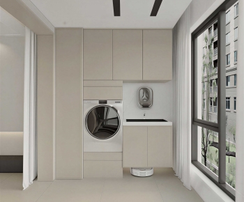 Modern Balcony Laundry Room-ID:712565907