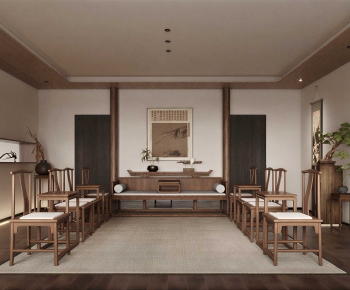 New Chinese Style A Living Room-ID:613394984