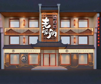 New Chinese Style Facade Element-ID:976783046