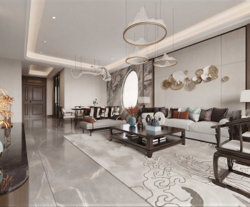 New Chinese Style A Living Room-ID:180227993