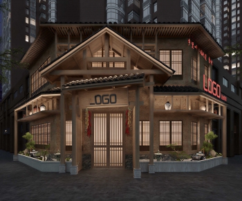 New Chinese Style Facade Element-ID:859119923