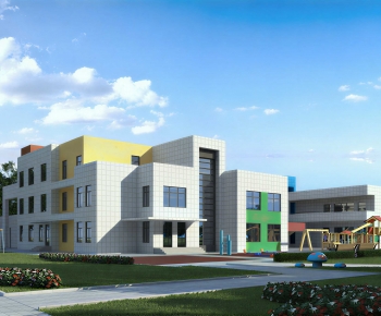 Modern School Building-ID:551989082