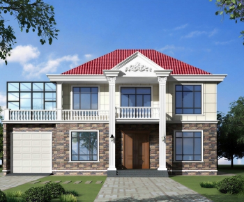 Simple European Style Detached Villa-ID:497821098