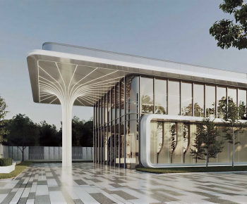 Modern Appearance Of Commercial Building-ID:657619009