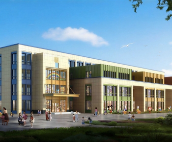 Modern School Building-ID:851357942