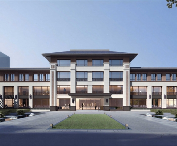 New Chinese Style Appearance Of Commercial Building-ID:346122985