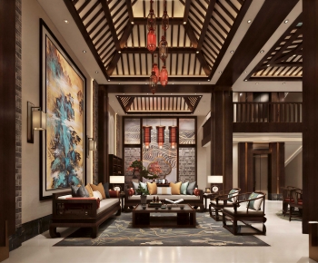 New Chinese Style A Living Room-ID:861824997