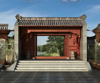 New Chinese Style Facade Element-ID:102269668