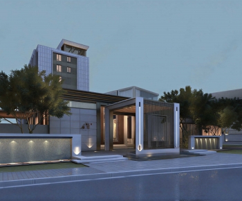 Modern Facade Element-ID:808237081