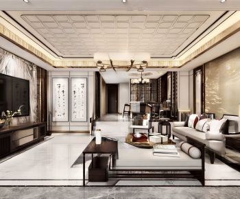 New Chinese Style A Living Room-ID:102488048