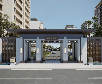 New Chinese Style Facade Element-ID:574500637