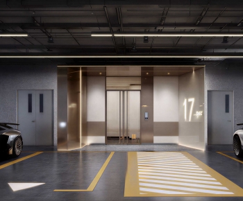 Modern Underground Parking Lot-ID:877304084