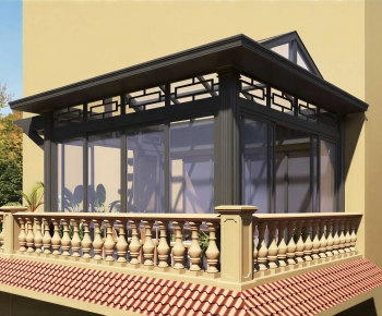 New Chinese Style Glass Sun Room-ID:317411903
