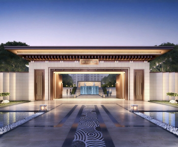 New Chinese Style Facade Element-ID:865290249