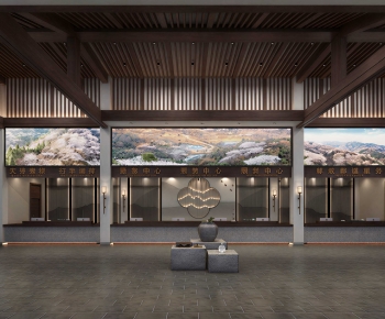 New Chinese Style Office Reception Desk-ID:995451933