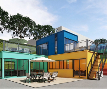 Modern Appearance Of Commercial Building-ID:595282087