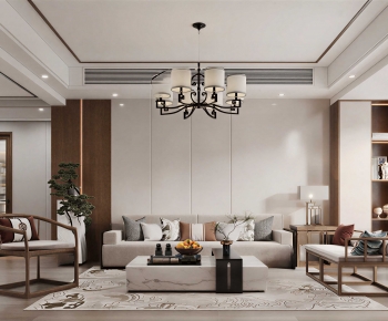 New Chinese Style A Living Room-ID:647826919