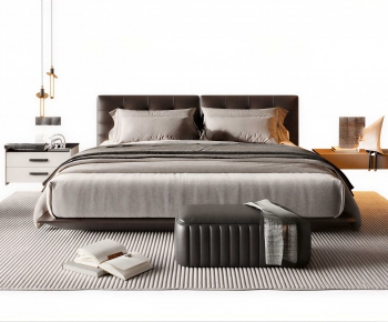 Modern Double Bed-ID:791739949