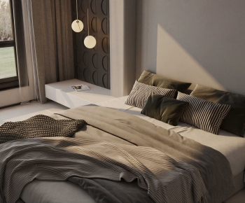 Nordic Style Double Bed-ID:413003923