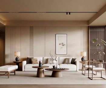 New Chinese Style A Living Room-ID:472423086