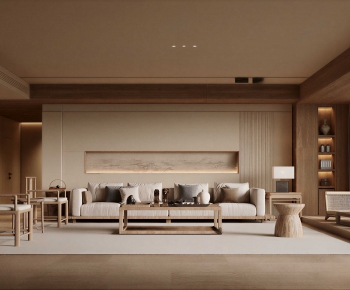 New Chinese Style A Living Room-ID:451101065