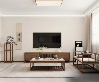 New Chinese Style A Living Room-ID:227762941