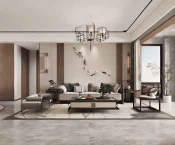 New Chinese Style A Living Room-ID:269870045