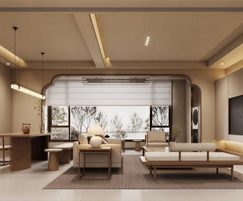 New Chinese Style A Living Room-ID:700715073