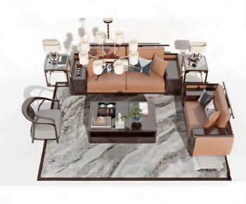 New Chinese Style Sofa Combination-ID:394439945