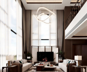 New Chinese Style A Living Room-ID:897309065