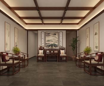 New Chinese Style A Living Room-ID:306284902