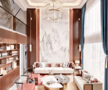 New Chinese Style A Living Room-ID:552661907