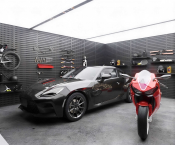 Industrial Style Underground Garage-ID:458601958